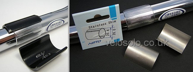 use shims to mix different bar and stem sizes