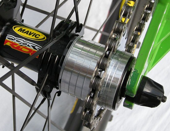 cassette hub converted to SS with spacers and single cog